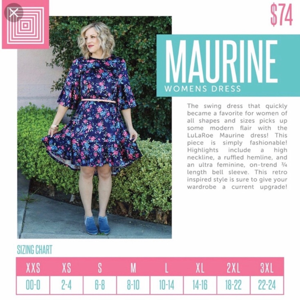 LuLaRoe Army Green and Gray Striped Maurine Dress - Picture 5 of 5